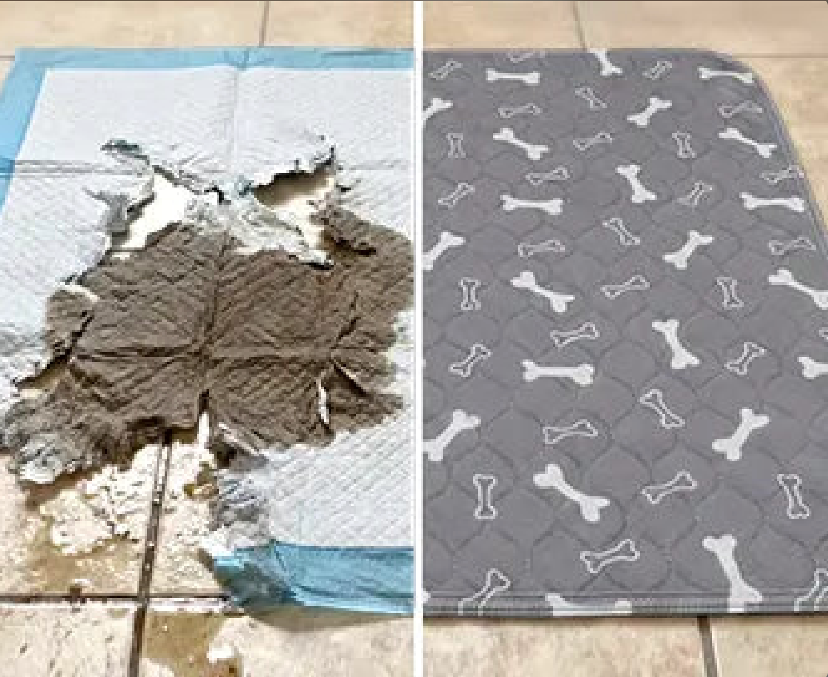 Comparación de almohadilla destrozada versus almohadilla resistente Pawlio